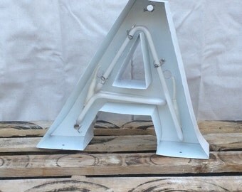 Salvaged Sign Letters! Metal "A" neon tubing intact non-illuminated