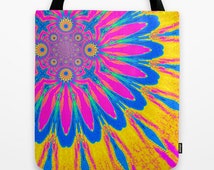 Tote Bag Floral 'Parenting' En Vinyl - Noir Vert Aqua - Occasion Très Bon État (EUC)