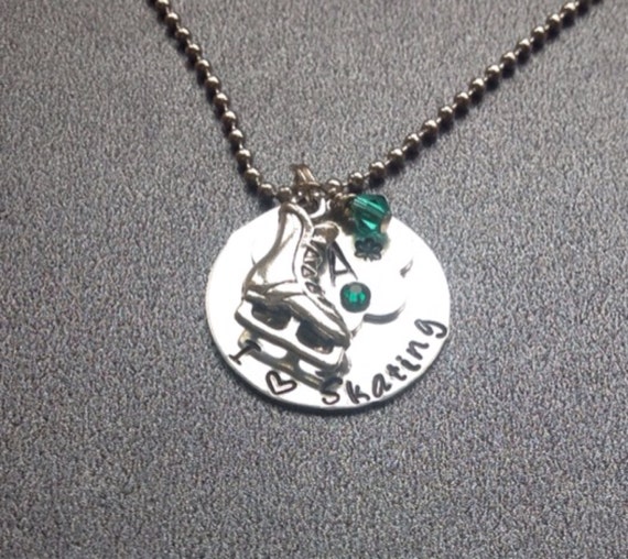 Ice Skate Necklace, Figure Skater Necklace, Ice Skate Charm, Ice Skater