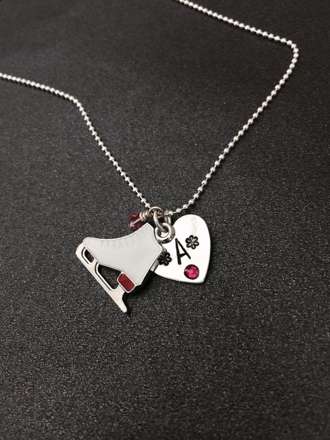 Ice Skate Necklace Figure Skater Necklace Ice Skate Charm