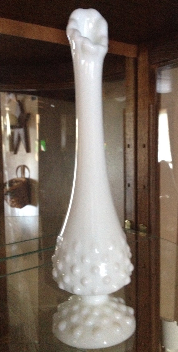 Fenton white hobnail vase.