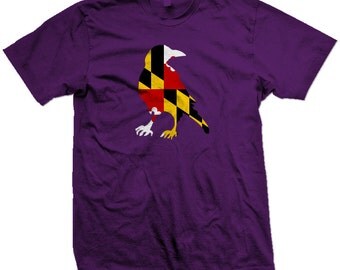 Baltimore Ravens with Maryland Flag Screenprinted TShirt