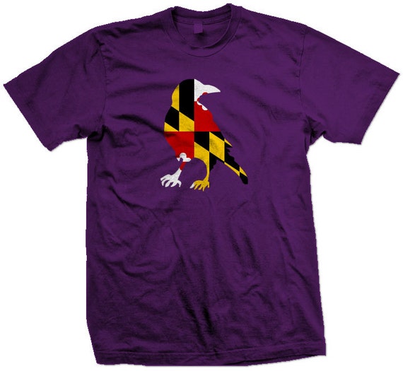 Baltimore Ravens with Maryland Flag Screenprinted TShirt