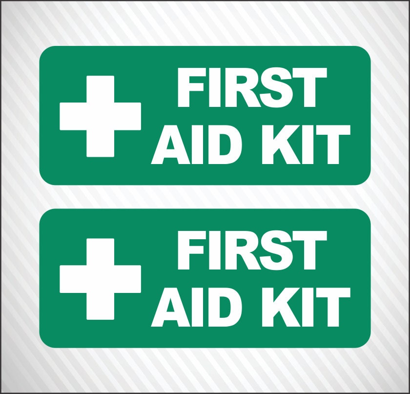 First Aid Kit Sticker Vinyl Decal Emergency Safety Label Decal