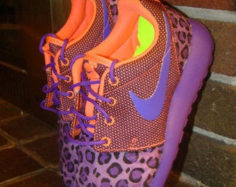 Custom Nike Roshe Run- Purple Cheetah Nike Roshe Runs - Women