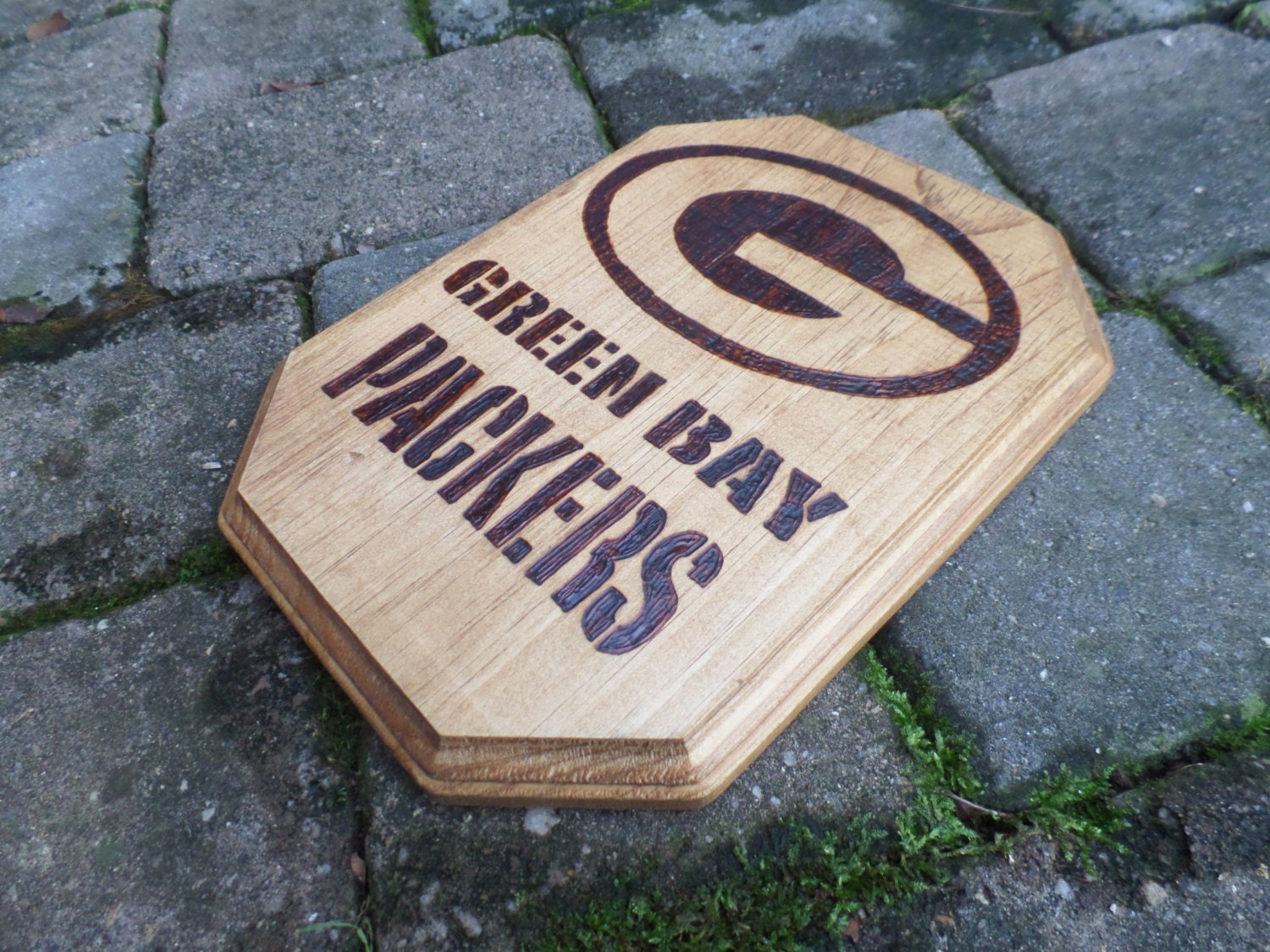 Green Bay Packers Wood Burned Plaque NFL Sign Wooden Sign