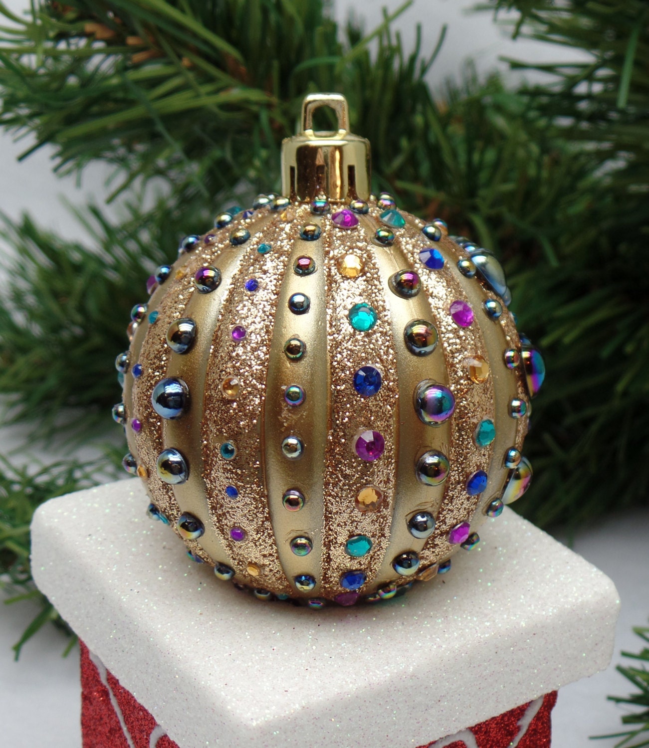 Crown Jewels Christmas Ornament by TheHeartsOfChristmas on Etsy