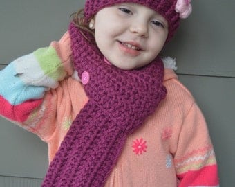 Crochet Hat and Scarf Set