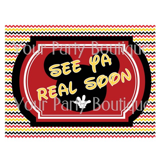 Mickey Mouse Clubhouse Party Sign See Ya Real Soon