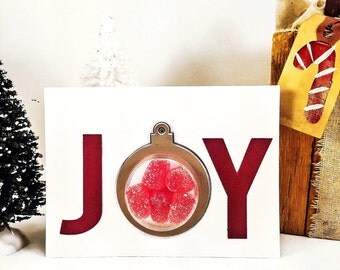 Christmas Card - Christmas Card Handmade - Holiday Card - Handmade Christmas Card - Candy Christmas Card - 3D Christmas Card