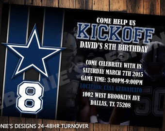 Dallas cowboys baby shower or Digital Birthday Invitation. NFL Football ...