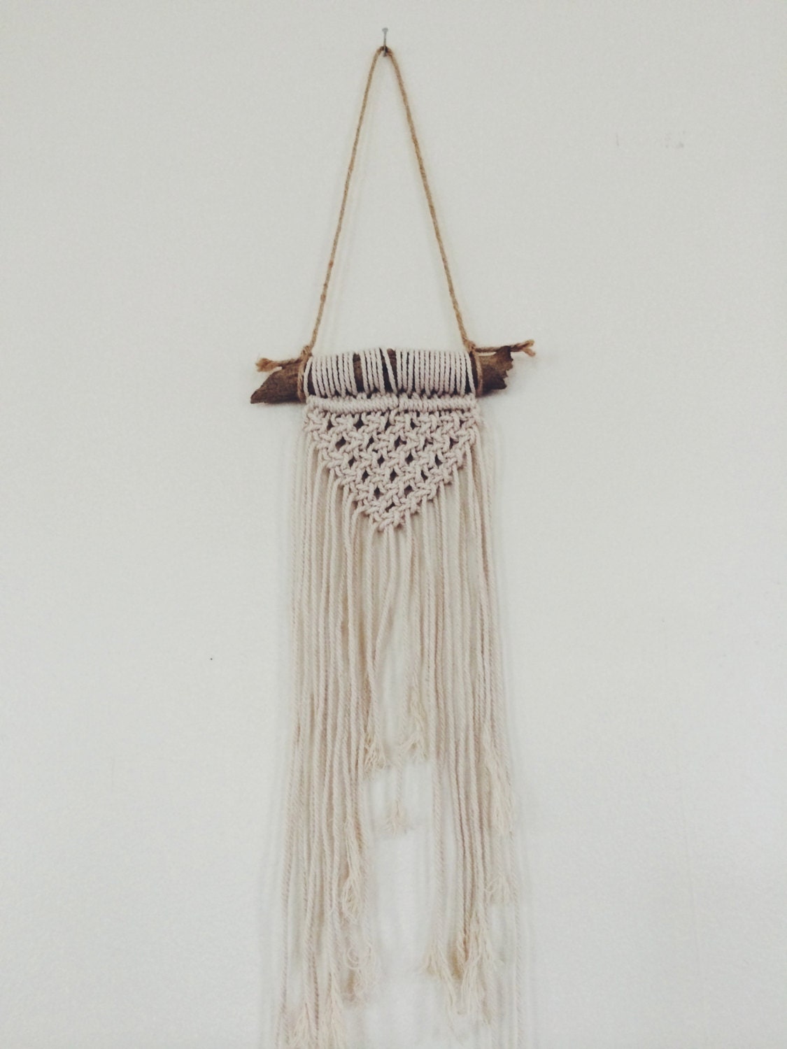 TINY TRIANGLE MACRAMÉ // wall hanging wall art by bohemianharvest