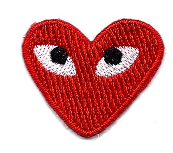 PLAY COMME des GARCONS Red Heart Eyes Embroidered Iron On