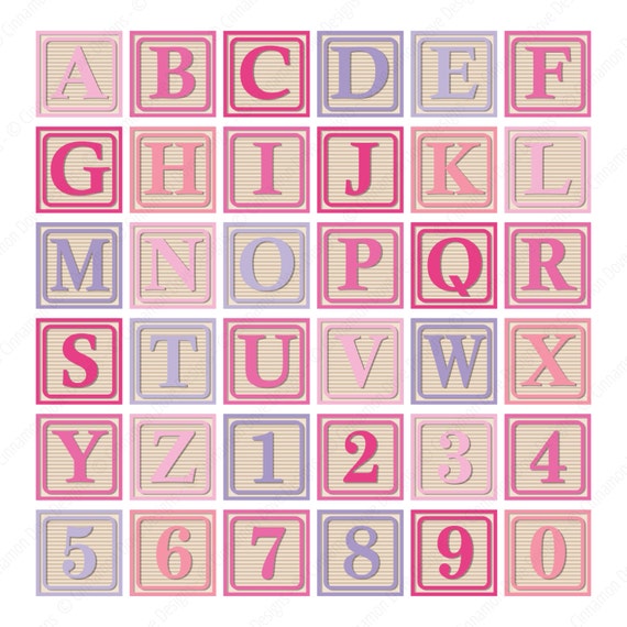 Alphabet Blocks Clipart - Pink and Purple Alphabet Blocks Clipart ...