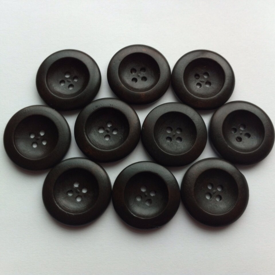 50 Wooden Buttons 1 inch Wood Buttons 25mm Large Button