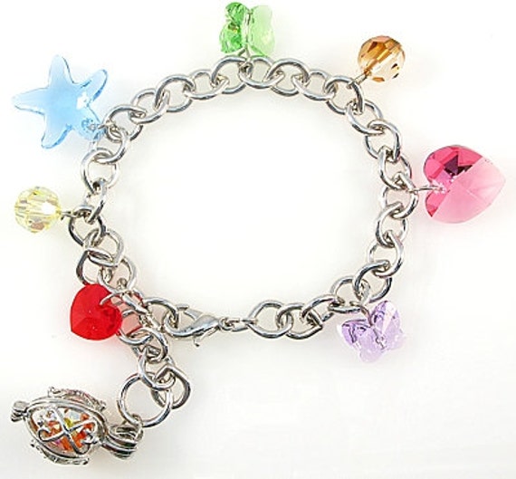 Swarovski Charms Bracelet by GleamStore on Etsy