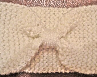 Knit bow headband, knit headband, bow headband, bow ear warmer, knit bow, fall fashion accessory
