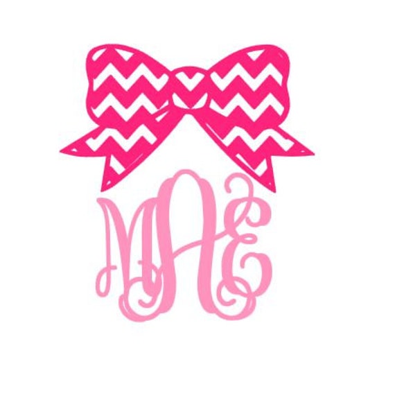 Download Chevron Bow Monogram instant download cut file SVG DXF EPS