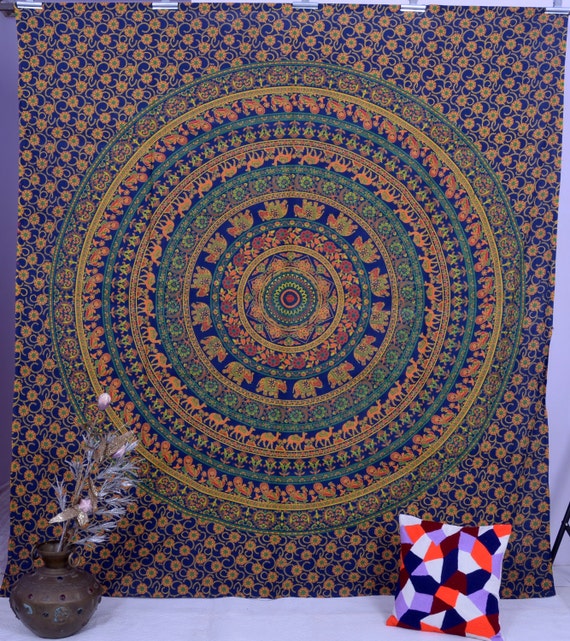 Hippie Tapestries Tapestry Wall Hanging Mandala by THEWALLARTS