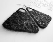 Black Earrings - Triangle Crochet Earrings - Handknitted - Boho Earrings - Eco Jewelry - Casual Jewelry - Lightweight Earrings - Woolly