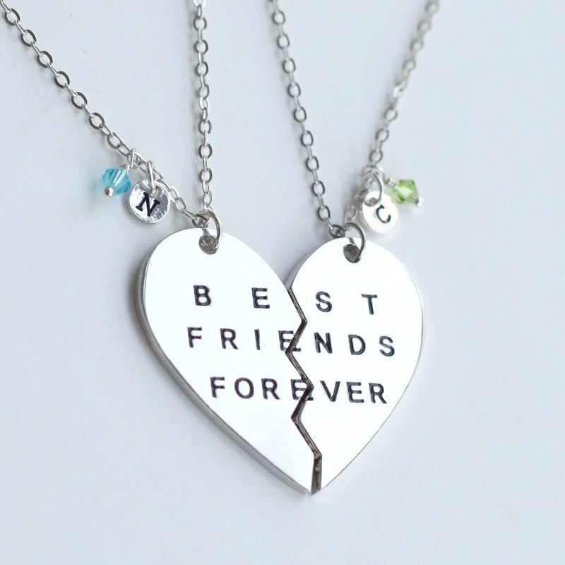 silver best friends forever necklace best friend by YesOrNoDesign