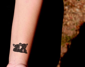 French Bull Puppy Temporary Tattoo SomaArtTattoo French Bull Puppy Temporary Tattoo SomaArtTattoo