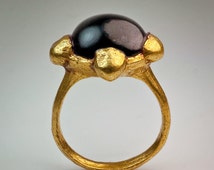 Early Medieval Byzantine Gold Garnet Lucky Ring