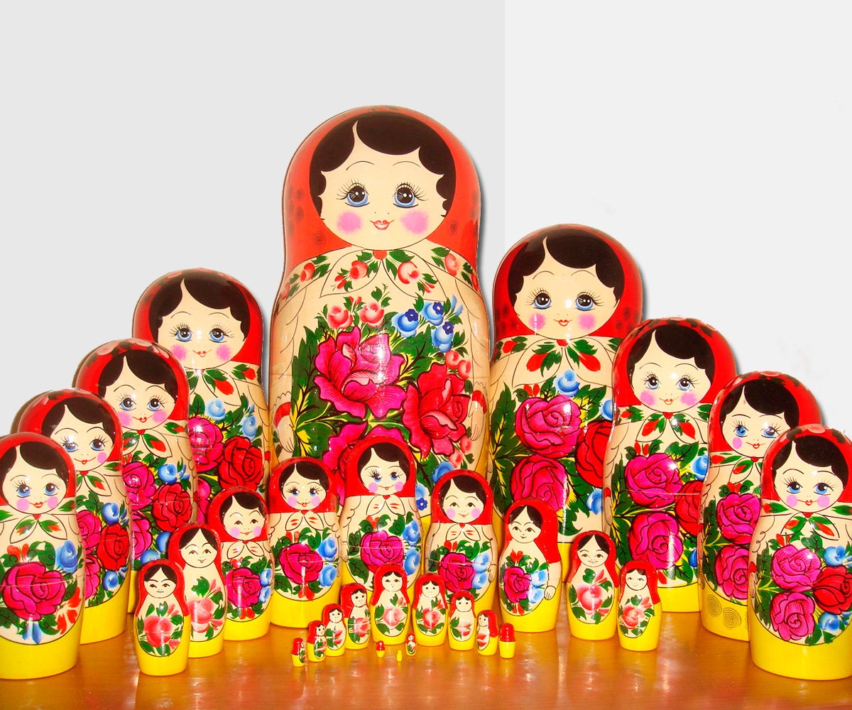 Ukrainian Nesting Dolls For Kids, Matryoshka Babushka Doll, Hand Painted Stacking Dolls, Ukraine Gifts 6.4 Inch (16 Cm