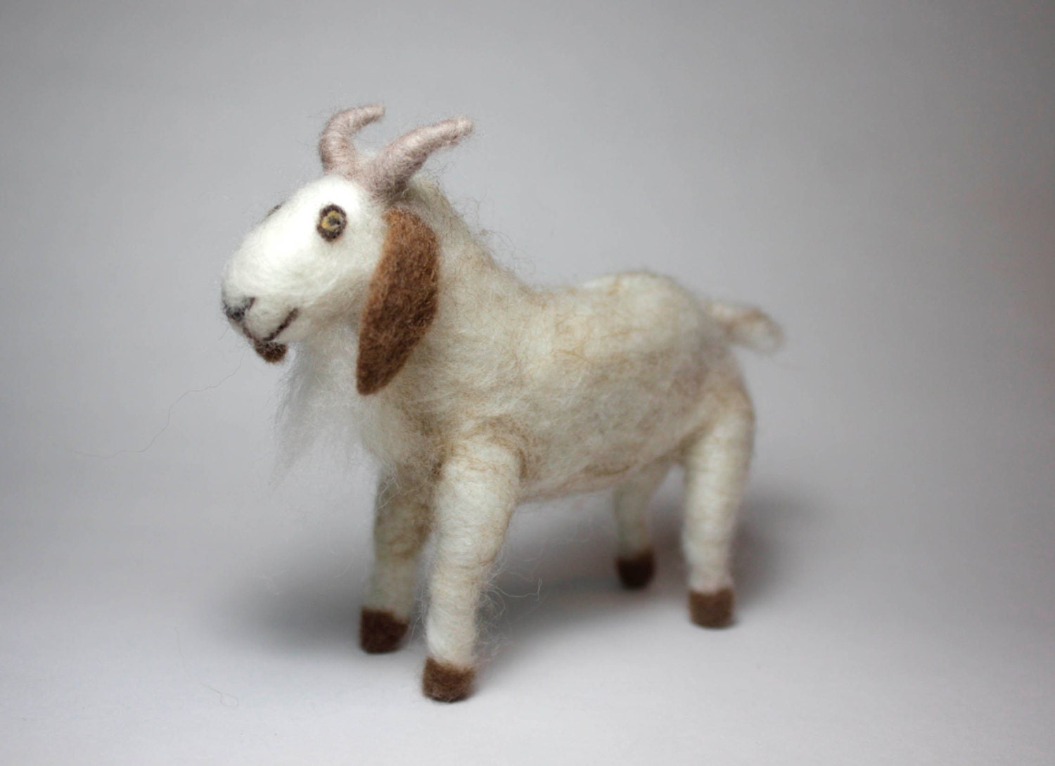 Needle felted goat by FarrellFibers on Etsy