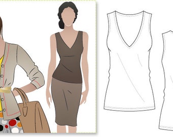 Women's Sewing Pattern - Diana Top - Sizes 16, 18, 20 - Singlet Top PDF Sewing Pattern by Style Arc