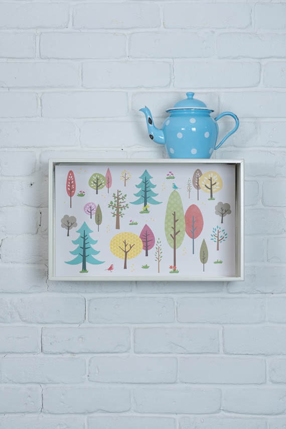 Items similar to Cream colored Metal Box Shelf, Wall Hanging Box