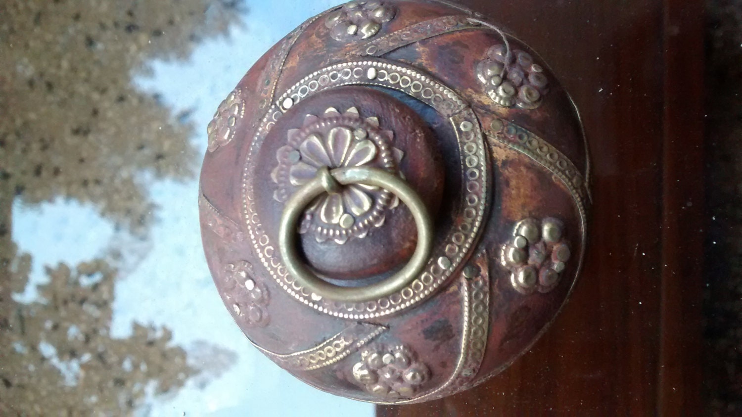 Vintage Royal Indian handmade Wedding Ring Keepsake jewelry box, teak