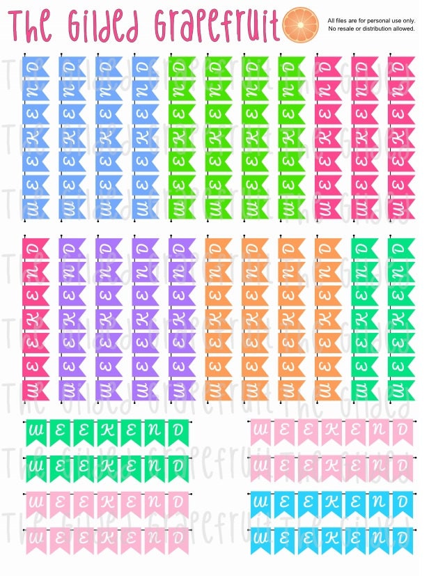 Printable Weekend Stickers | printable weekend banner stickers etsy Printable Weekend Stickers | printable weekend banner stickers etsy