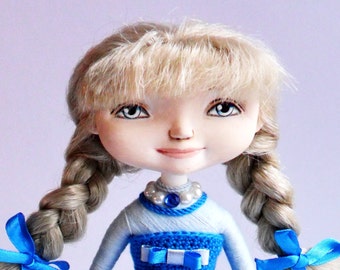 The souvenir interior doll Zlata OOAK doll Art doll Handmade doll Collecting doll Interior doll Dressed doll Cloth doll Blond doll