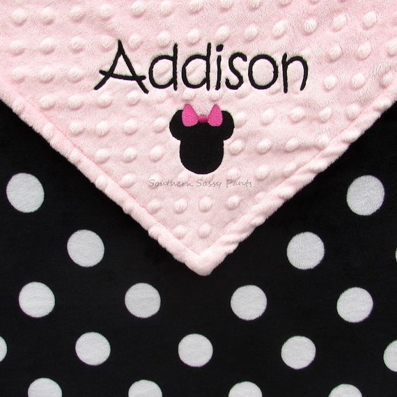 Baby Blanket Baby Girl Blanket Minnie Mouse Inspired Blanket
