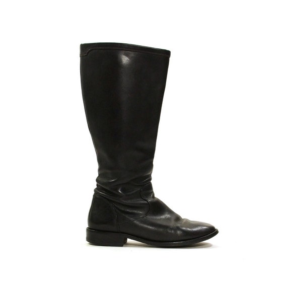 Cole Haan Leather Boots / Black Knee High Zip Up Equestrian