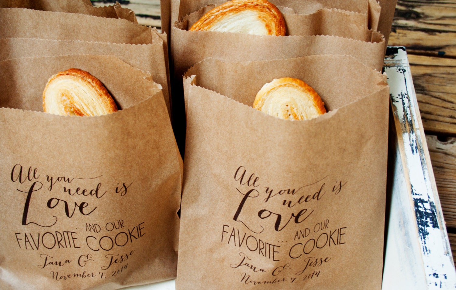 Cookie Favor Bag Wedding Cookie Treat Bag Love and by mavora