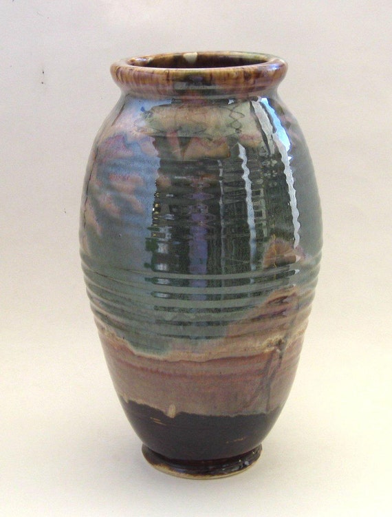 Vase Classic Amphora Shape PurpleT Glaze