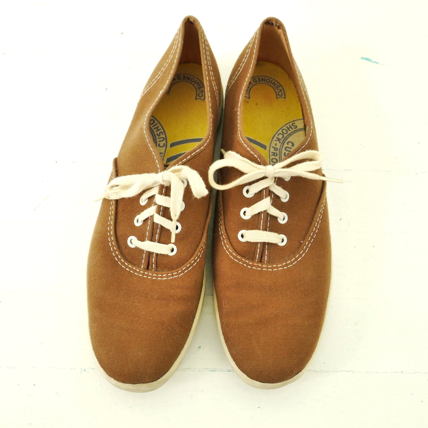 Vintage 70s Keds Brown Canvas Shoes Womens by WelcomeHomeVintage