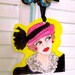 CRYSTAL GIFT TAG, greeting card, hanging gift tag, raspberry red, fur color, fun quote, gift for her, paper, rhinestones, pistachio