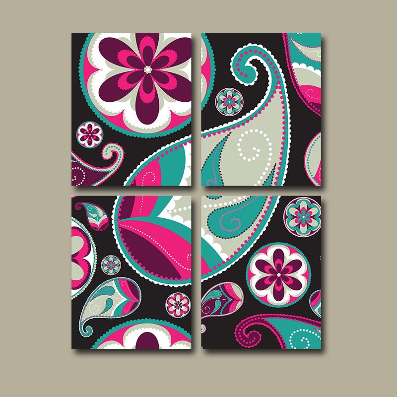 PAISLEY Wall Art Bedroom Pictures CANVAS or Prints by TRMdesign