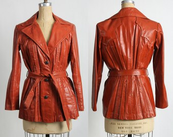 SALE- Rusty Orange Leather Jacket