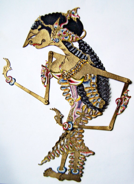 vintage folk wayang kulit shadow puppet from java vintage folk wayang kulit shadow puppet from java
