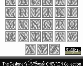 Chevron Alphabet SVG - Svg Gsd Eps Ai - Alphabet Cuttable SVG - Cricut Chevron Font - SVG Chevron Font - Chevron Monogram Font