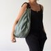 Black Friday sale, Hobo slouchy bag in mint green wool and black leather, weekend bag everyday purse shoulder bag gym bag - Kallia bag