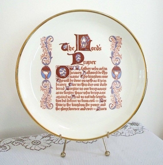 Items similar to The Lord's Prayer Kitchen Wall Plate Pearl China