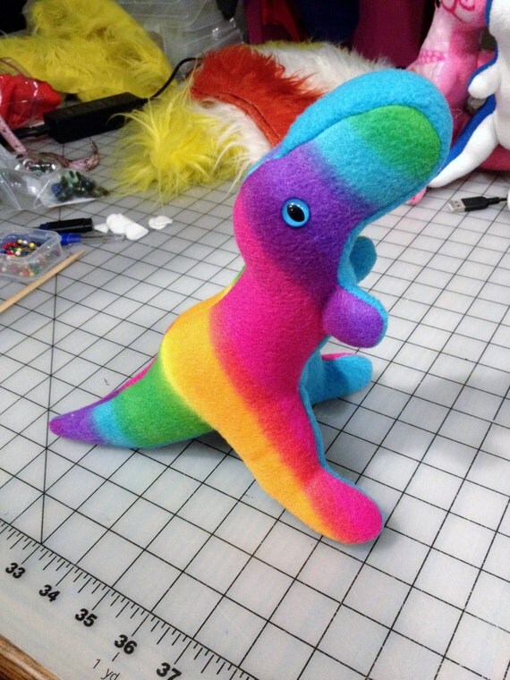 ready-to-ship RAINBOW T-Rex Plushie