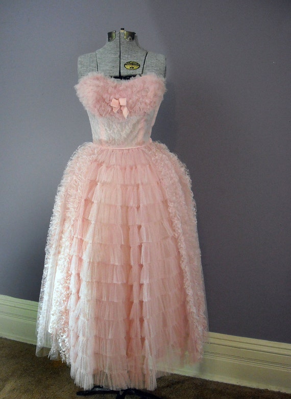 Vintage Prom Lace  // Pink Cupcake // 1950s Dress  dress Dress cupcake and vintage  Formal