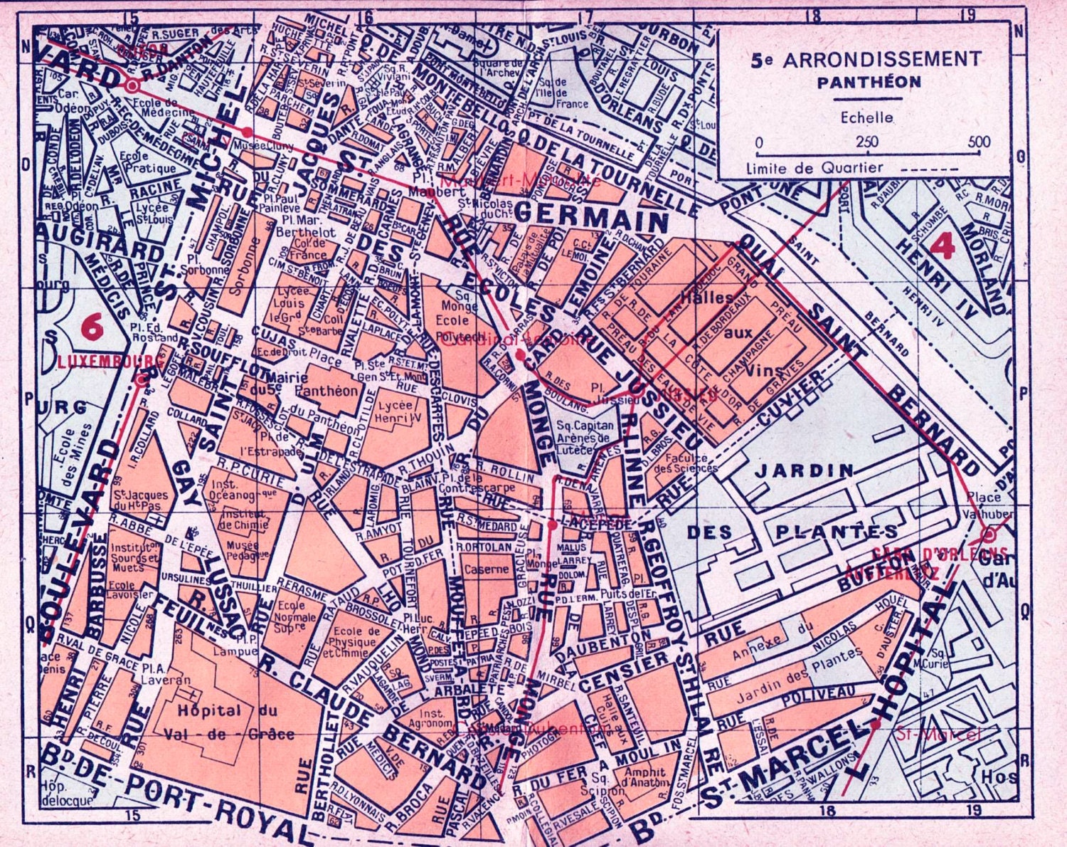 PARIS Street Map Of 5th Arrondissement By TheStoryOfVintage   Il Fullxfull.741678054 16wm 