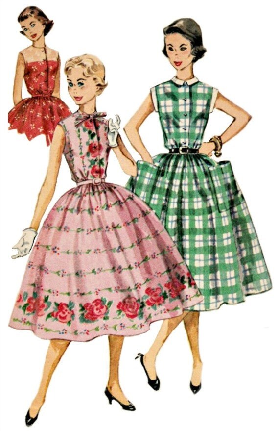 1950's Rockabilly Dress Pattern SIMPLICITY 1103 1955